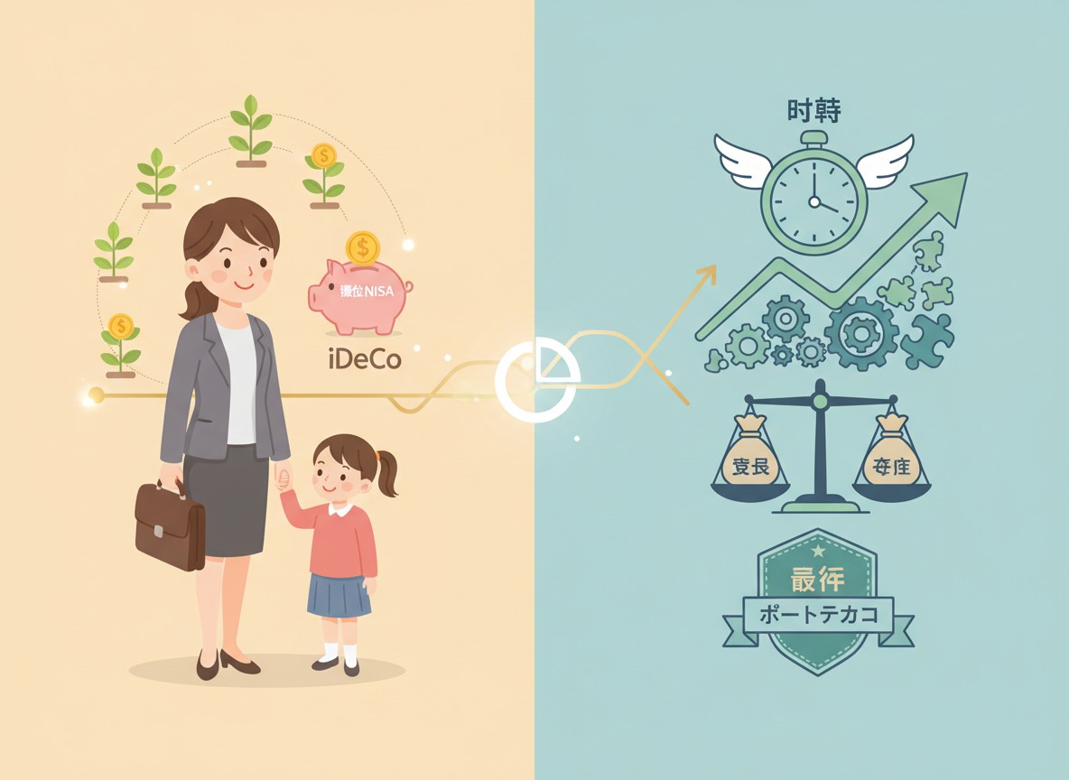 ワーママ向け：つみたてNISA vs iDeCo、時短でできる最適な資産運用ポートフォリオ